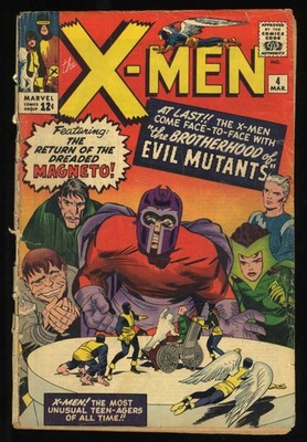 X-Men #4 GD- 1.8 1st Appearance Quicksilver Scarlet Witch!  Marvel 1964