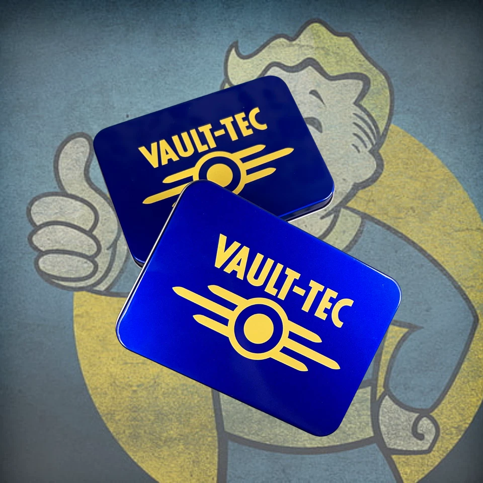 Vault-Tec Nuka Cola Cap Stash Custom Metal Tin Full of Fallout Bottle Caps - Image 3 of 4