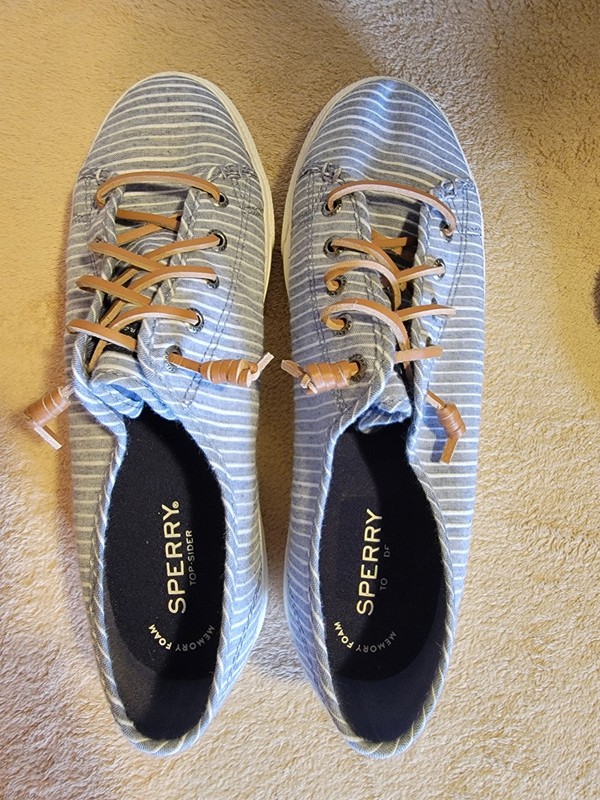 sperry shoes women 8.5 Blue And White Striped.