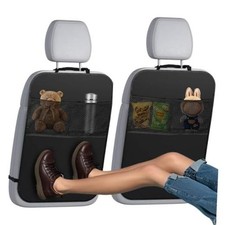 2PCS Kick Mat Backseat Protector, Back Seat Cover for Kids, Premium Waterproof
