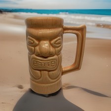 Tiki Mug Orange Roche 25 Year Club Event Advertising On Back Vintage Lounge