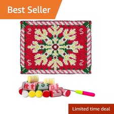 YP Christmas Latch Hook Rug Kit - 20x15 Inch Festive Needlecraft for Holiday ...