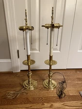 Virginia Metalcrafters Colonial Williamsburg Cathedral Candlestick Lamps CW16-34