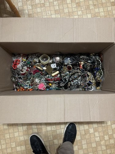 34 Pounds Of Vintage Costume Jewelry Lot Unsorted Wearable Craft Mixed