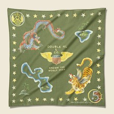RRL Ralph Lauren Black Made in Japan Souvenir Cotton Bandanna Tattoo