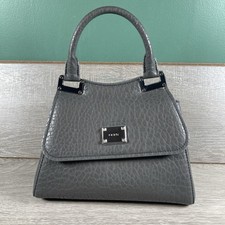 DKNY Mia Satchel Bag Small Grey Leather Purse