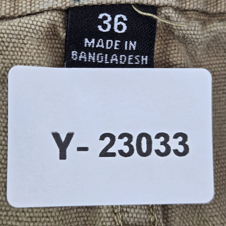 Pantalones Cortos Vans Hombre 36 Marrón Carga Lona Botón 10" Entrepierna Exterior Y2K LEER Foto 2 de 4