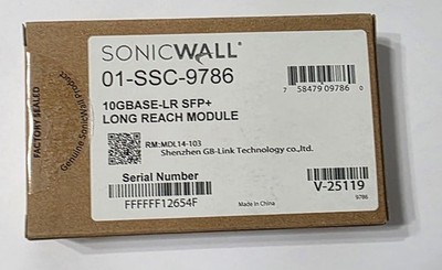 SonicWALL 01-SSC-9786 10GBASE-LR SFP+ Long Reach Module Sonicwall Branded