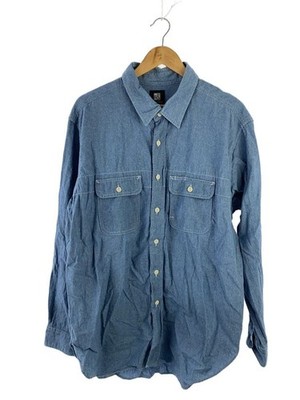 Engineered Garments Klammer Vertifield Hemd, Lang Arm, Baumwolle, Blau, Größe L