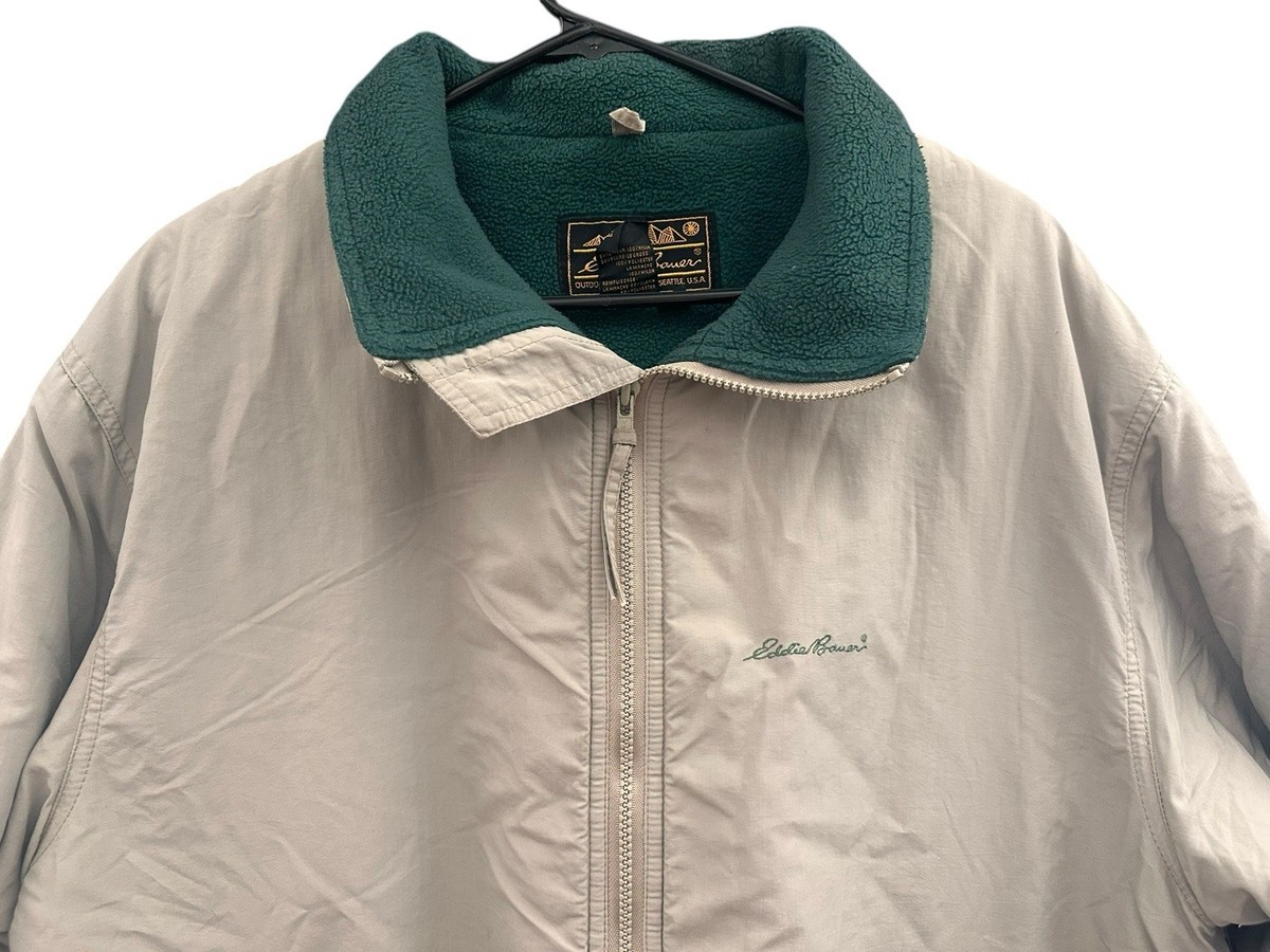 Vintage Men's 1990s EDDIE BAUER Full Zip Fleece Lined Jacket Coat