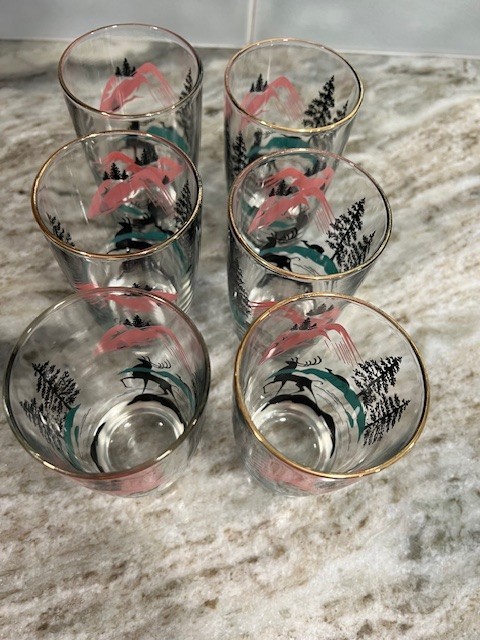 Vintage Hazel Atlas Stag Highball Glasses Set Of 6 Very Nice! | eBay