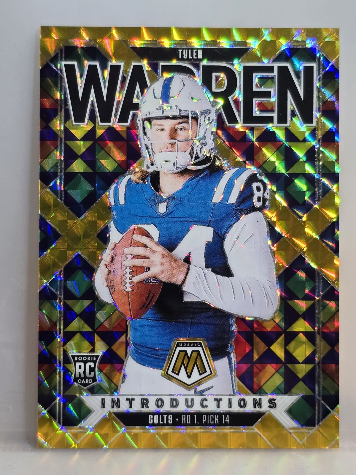 2025 Mosaic Panini Tyler Warren Gold Rookie Introductions Colts /10