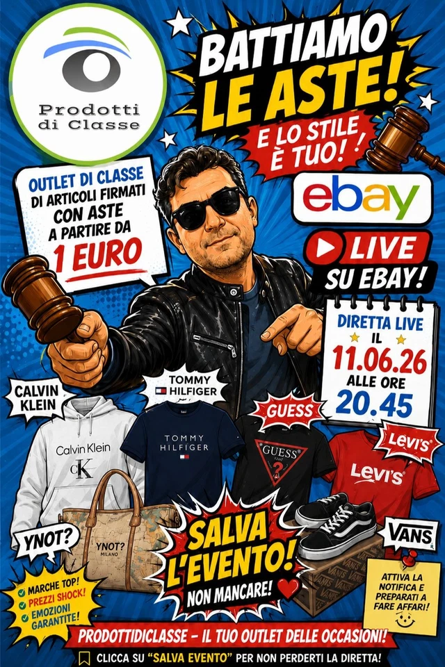 ASTE DA 1€ | Calvin Klein, Tommy Hilfiger, Guess, Levi's e altro!