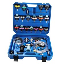 28PCS Coolant Pressure Tester & Vacuum Refill Kit,Radiator Pump Pressure Blue