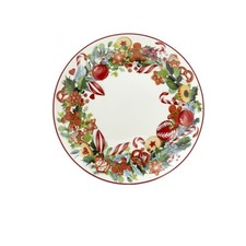 Fade Penny, piatto rotondo da 30 cm, decori natalizi, in fine porcellana