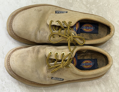 Dickies Sentinel Farm Worn Men's Beige Suede Steel Toe Lace Up Work Shoes US 8