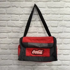 Coca Cola Red Black Tote Medium Sized Duffle Bag With Shoulder Strap Coca Cola