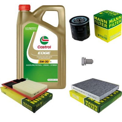 MANN-FILTER Inspektionspaket 5 L Castrol EDGE Titanium FST 5W-30 für VW Polo