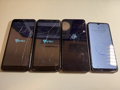 Lot of 4 Android Smartphones Parts Only Cricket Vortex