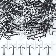 Saypacck 100 Pcs Cross Paper Clips 1.34 x 0.8 inches, Black and White