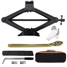 Scissor Jack Kit 4409 lbs (2 Ton) Heavy Duty Quick Jack Car Lift Universal Po...