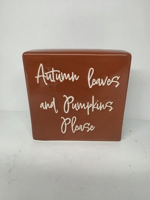 Ceramic 5x5 Orange 3-D Fall Autumn Halloween Autumn Leaves Pumpkin Decor Tiles