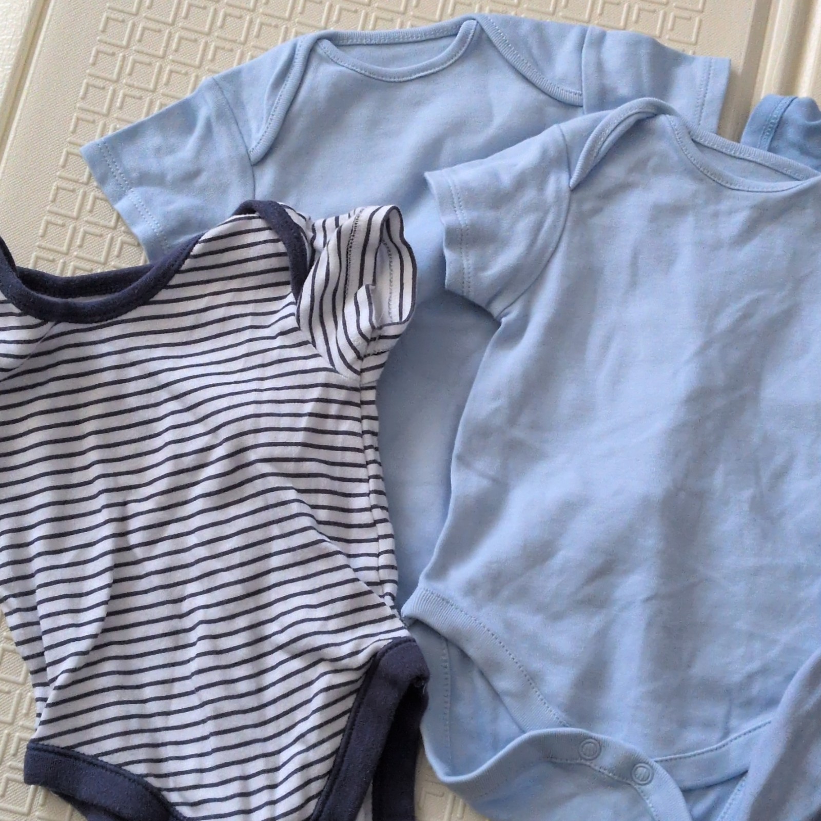 Blue bundle Various 0-3M 3pc Short Sleeve 1 Stripe Short 1 SS image 2
