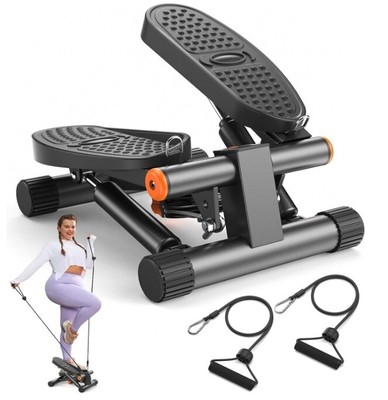 NICEDAY Compact Mini Stepper, Resistance Band, 300lbs Load Capacity, LCD Monitor