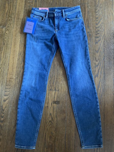NWT Acne Studios Bla Konst Climb Mid Blue Skinny Jeans Womens 27 | eBay