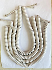 4 x Telephone Handset Curly Cords Cables (37cms Coiled approx.) - White