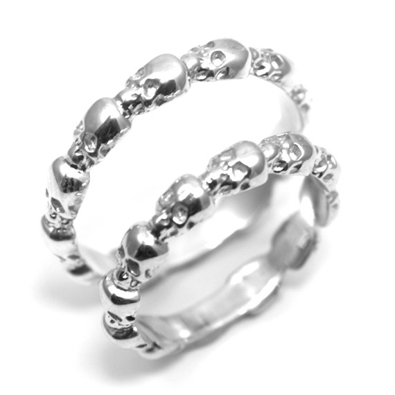 Skull Wedding Ring 9ct Gold Handcrafted Fully UK hallmarked