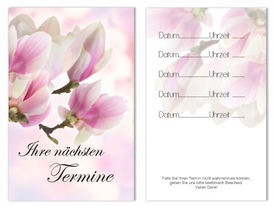 100 x Terminkarten Terminkarte Wellness Massage Beauty Kosmetik Spa