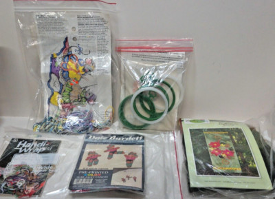 5 Counted Cross Stitch Kits Mice Poinsettia Runner Banner Lace Ornaments Bears