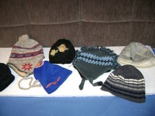 MIXED LOT of 7 CHILDREN WARM HATS for GIRLS and BOYS  New  Used