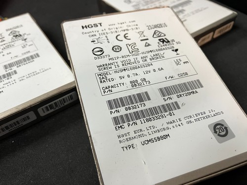 LOT OF 4* HGST EMC 800GB 2.5" 12G SAS SSD HUSMM1680ASS204 HUSMM148 ...