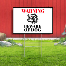 Warning Beware of Dog Indoor Outdoor Yard Sign