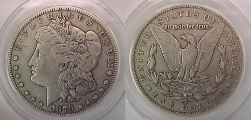 1879 CC Morgan Dollar ANACS Certified Very Fine 35 VF Details