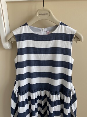 Il Gufo Girl's Dress Cotton Linen Blue/White Sash, Sz 10/12, NWOT, Made In  Italy | eBay