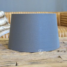 LAMPENSCHIRM DUNKEL GRAU SHABBY CHIC TISCHLEUCHTE MEDITERRANER STIL IMPRESSIONEN
