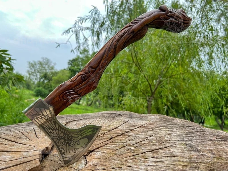 SALE Custom Hand Forged Viking Axe Viking Hatchet Medieval