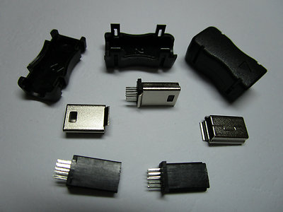 24 pcs 10 Pin Mini USB Plug Male Socket Connector Plastic New