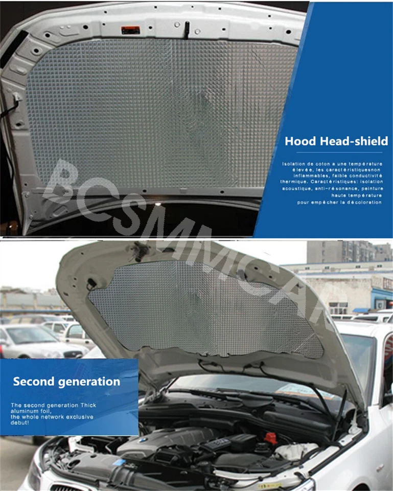 Self-adhesive Sound Deadener Heat Insulation Mat W/Tool For Car Hood Engine - Изображение 3 из 4