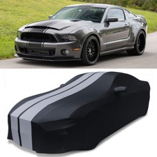 For Ford Mustang Shelby Gt500 Custom Indoor Car Cover Stretch Satin Blackgray