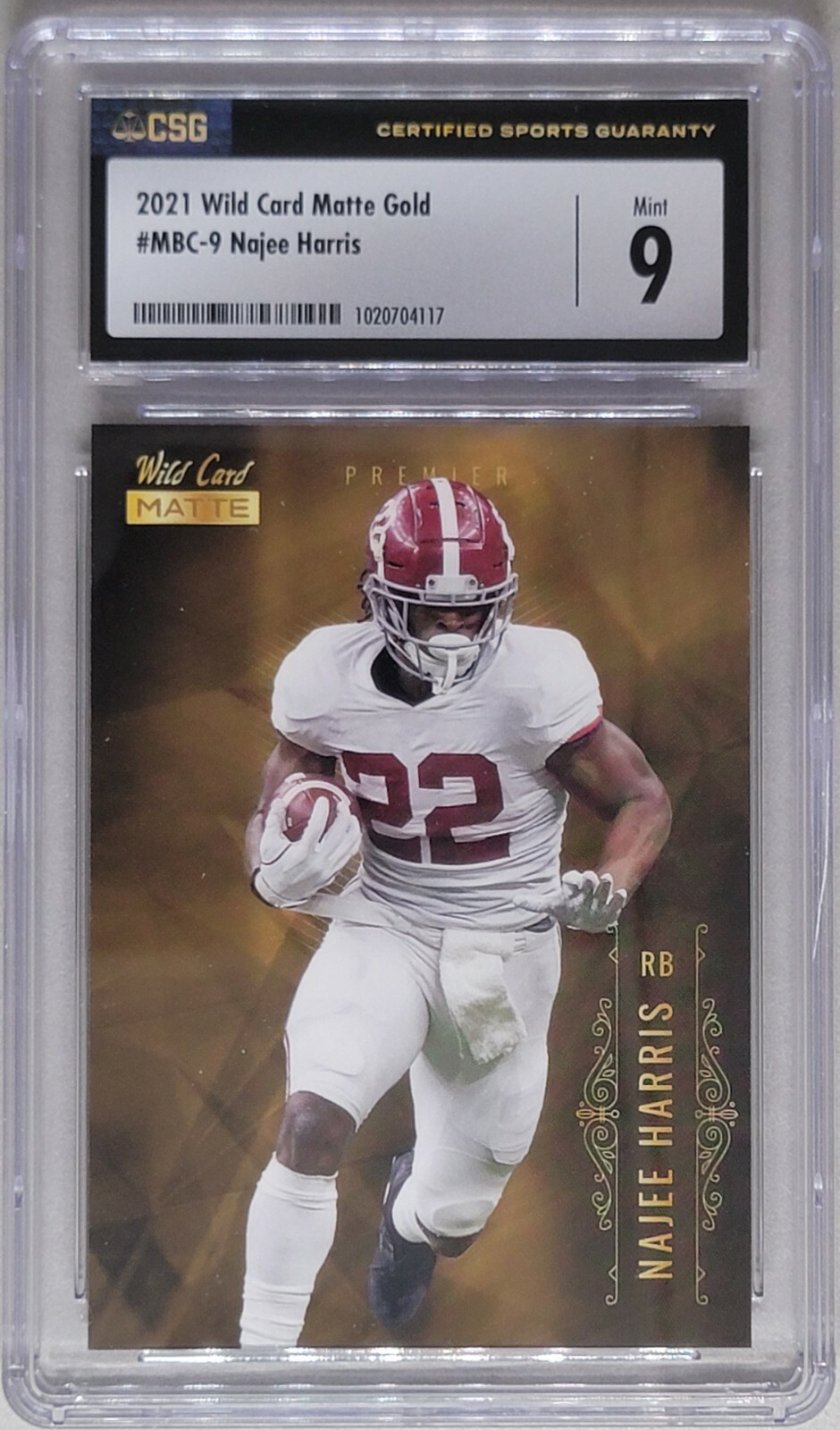 Najee Harris Panini Certified #113 Mirror Gold