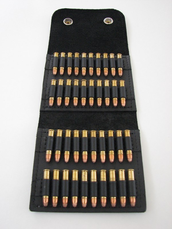 Leather AMMO wallet pouch .22 & .22 magnum & .17HMR Holds 40