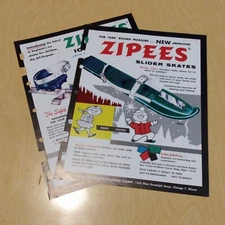 Zipees Slider Skates Manning Manufacturing Corp advertisement trade show vintage