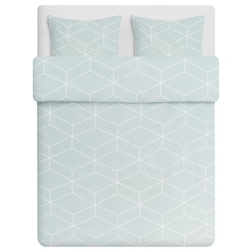 Ikea Myrtag King Size Duvet Cover and Pillowcases Light Green