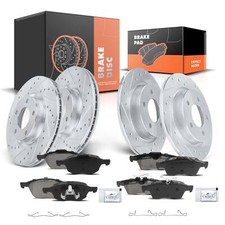 New Front Rear Drilled Rotors Brake Pads For Mazda 3 2005-2013 L4 2.3l 2.5l New Front Rear Drilled Rotors Brake Pads For Mazda 3 2005-2013 L4 2.3l 2.5l