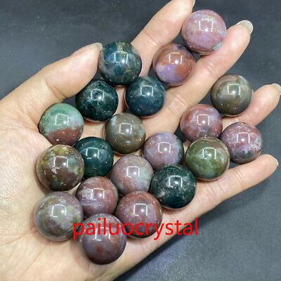 20pc Wholesale Natural Ocean jasper Ball Quartz Crystal Sphere Pendant 20mm+