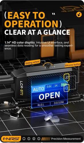 FNIRSI LCR-ST1 Mini Smart Tweezer LCR SMD ESR Tester Multimeter Cap Inductance - Picture 5 of 15